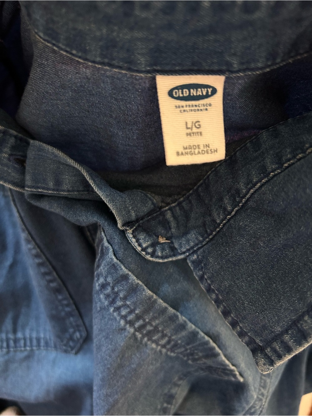 Old Navy Washed Denim Shirt Dress in Indigo Blue - Picture 2 of 2